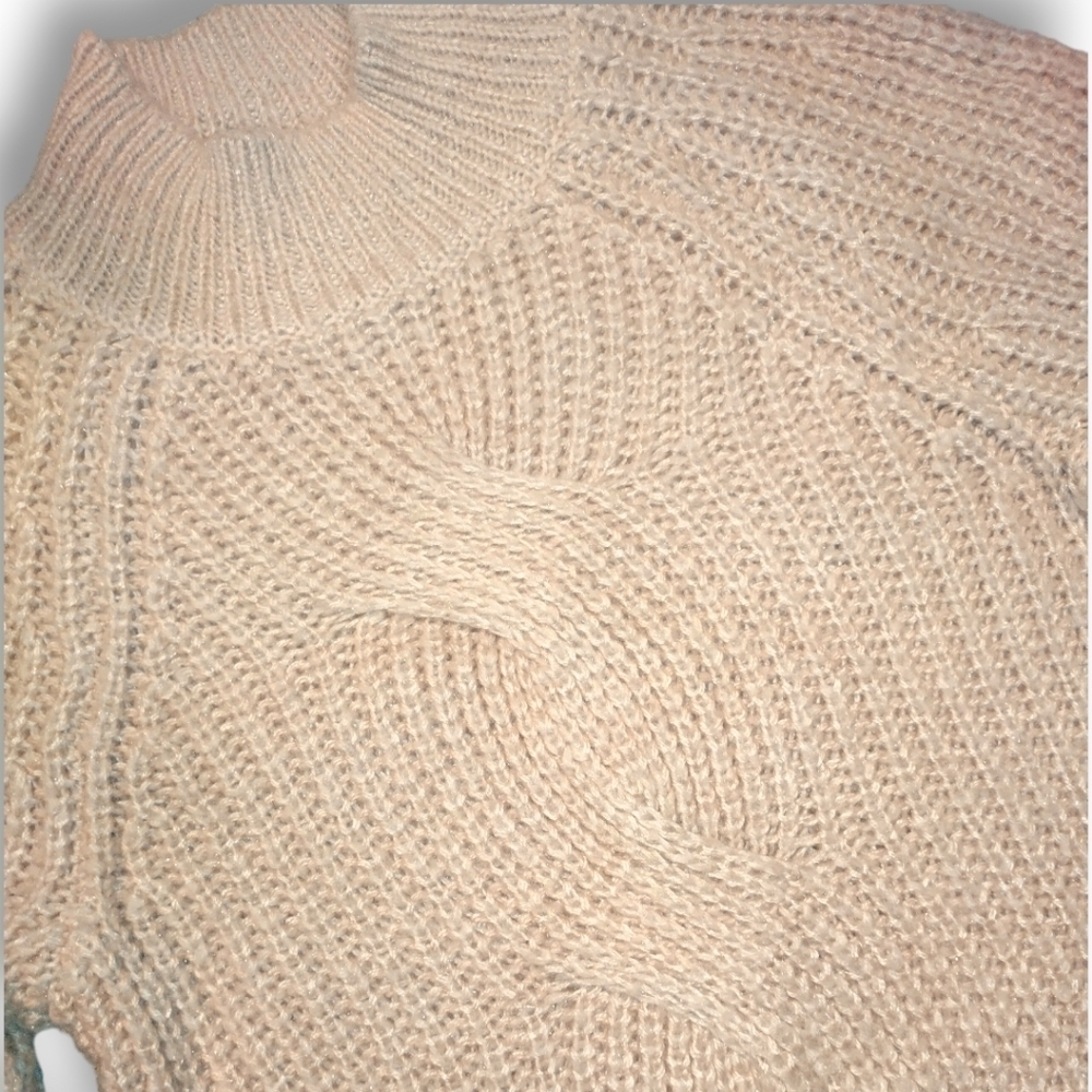 Calvin Klein Pullover Mock Turtleneck Cable Knit Sweater XS - Picture 2 of 12